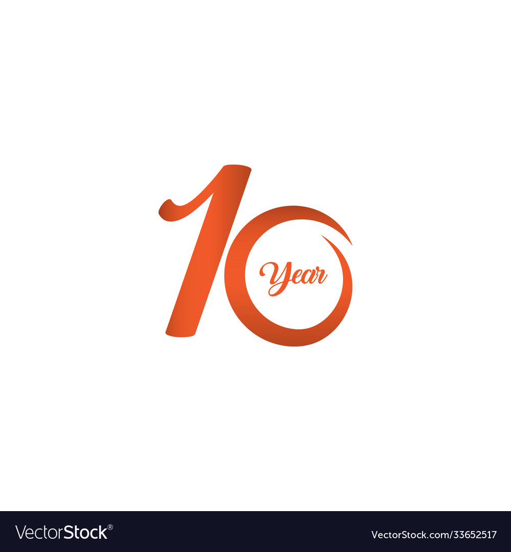 10 year anniversary template design Royalty Free Vector