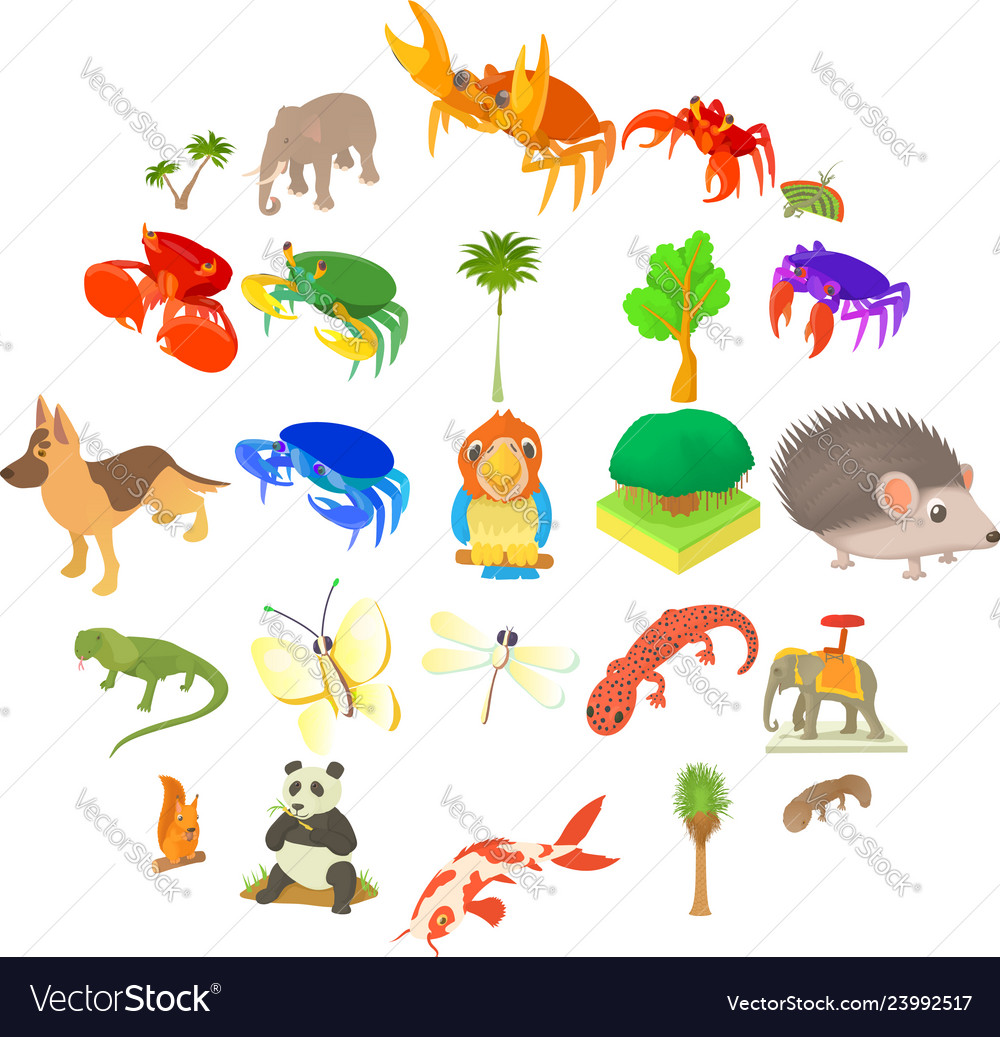 Animal husbandry icons set cartoon style Vector Image Animal husbandry icons set cartoon style Vector Image