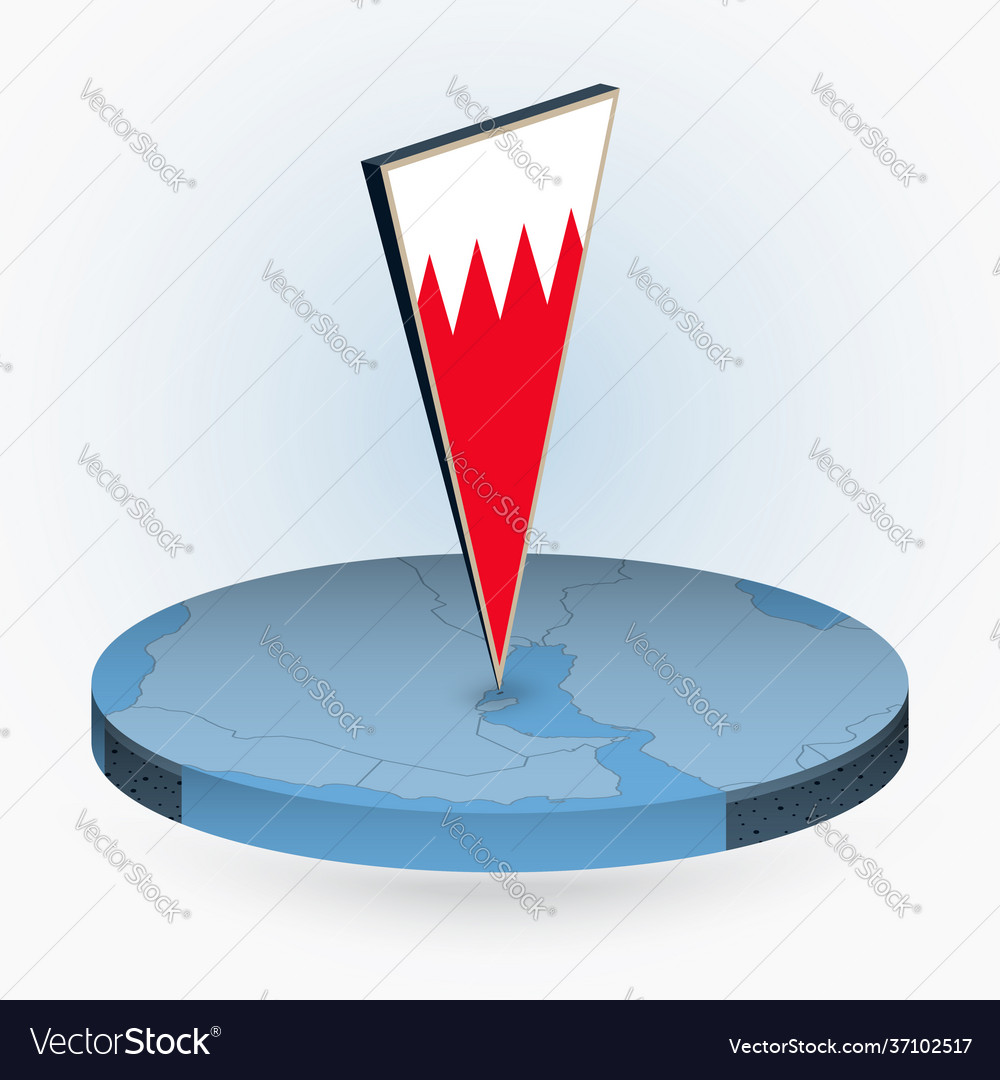 Bahrain map in round isometric style