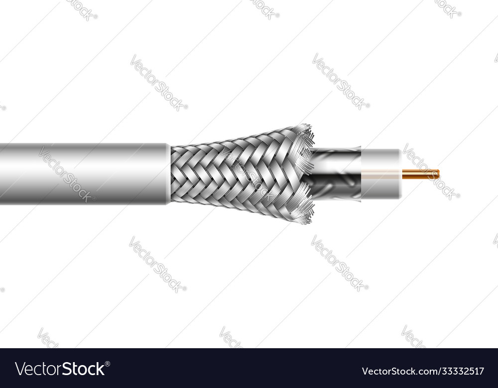 Coaxial tv cable structure Royalty Free Vector Image