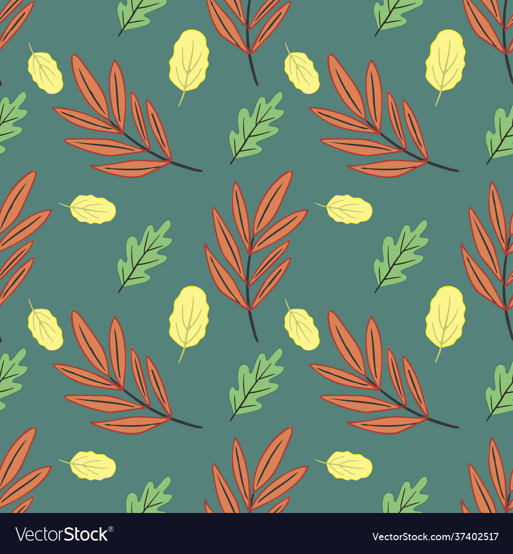 Colorful cartoon autumn seamless pattern