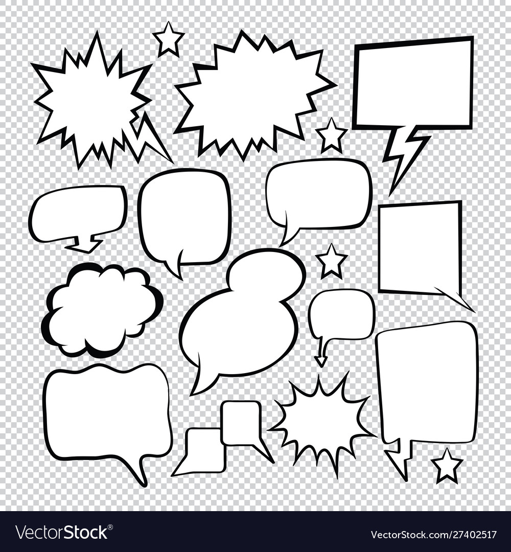 Comic speech bubbles icons collection 02