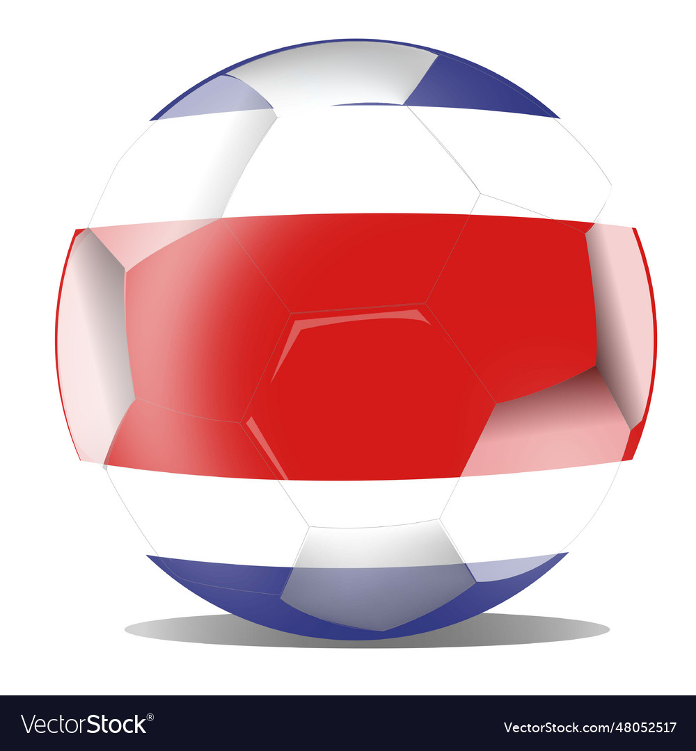 Costa rica flag football Royalty Free Vector Image