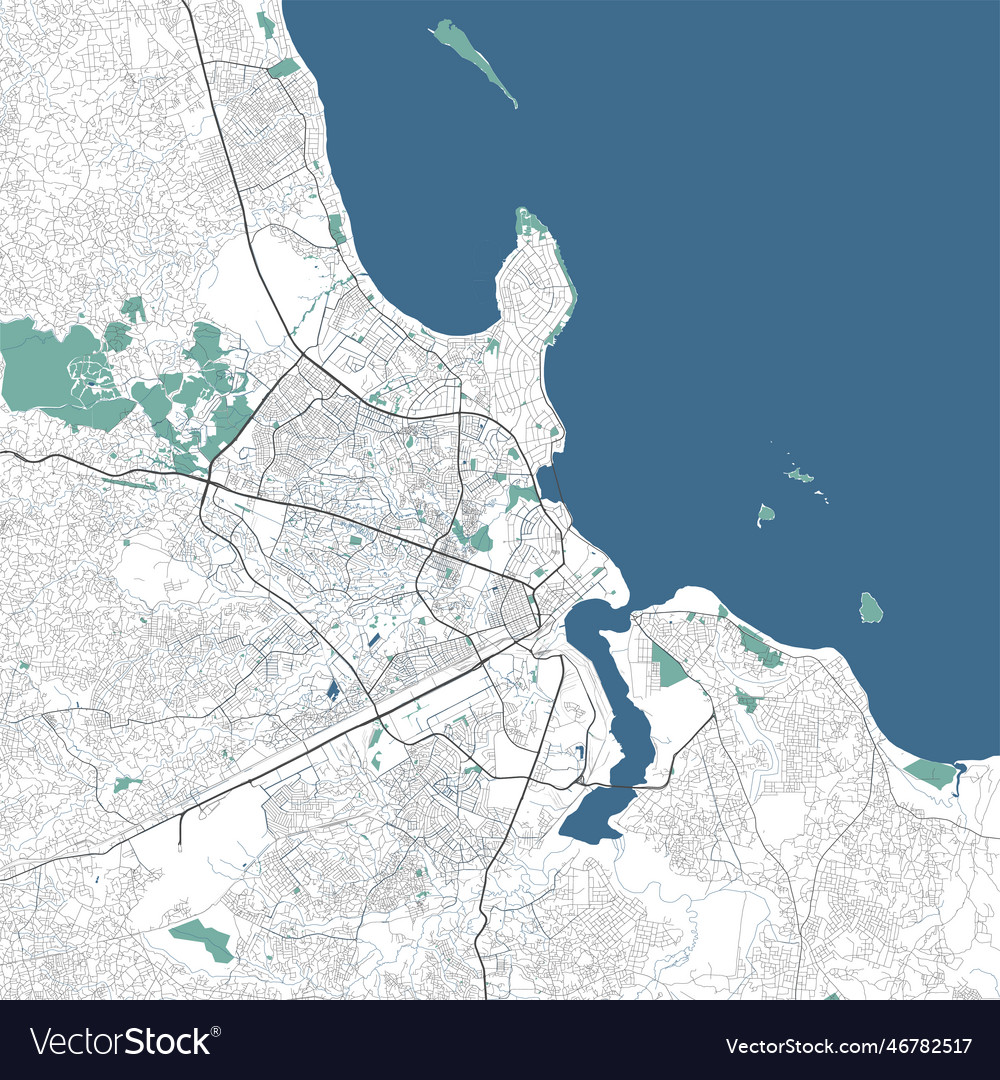 Dar es salaam map city of tanzania municipal Vector Image