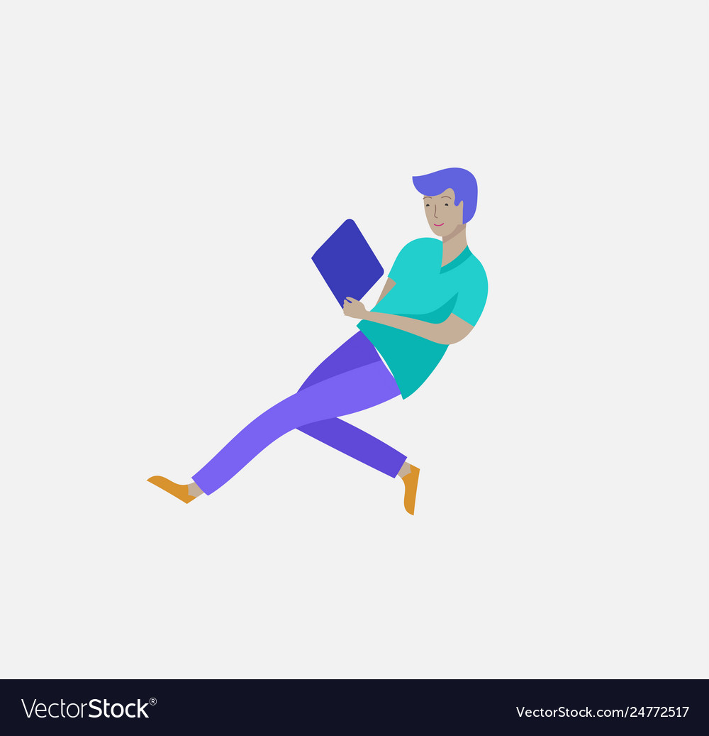 Inspired man flying in space character moving Vector Image