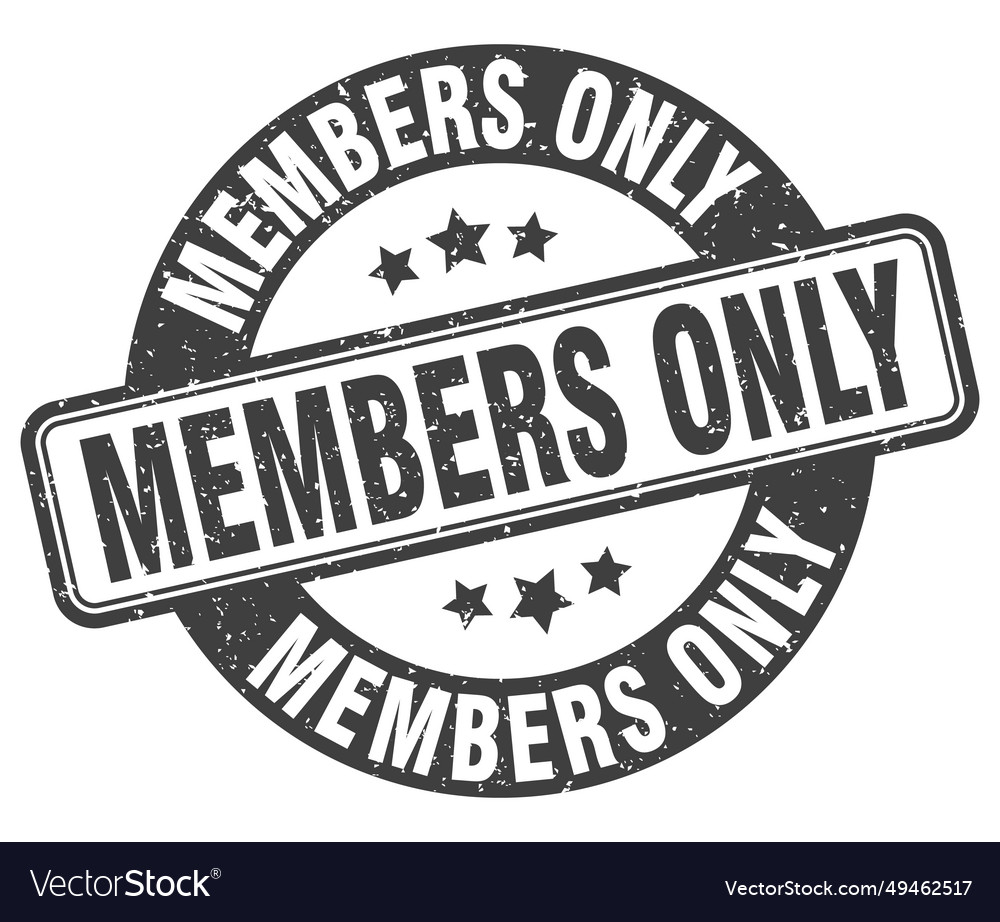 Members Only Stamp Label Round Royalty Free Vector Image