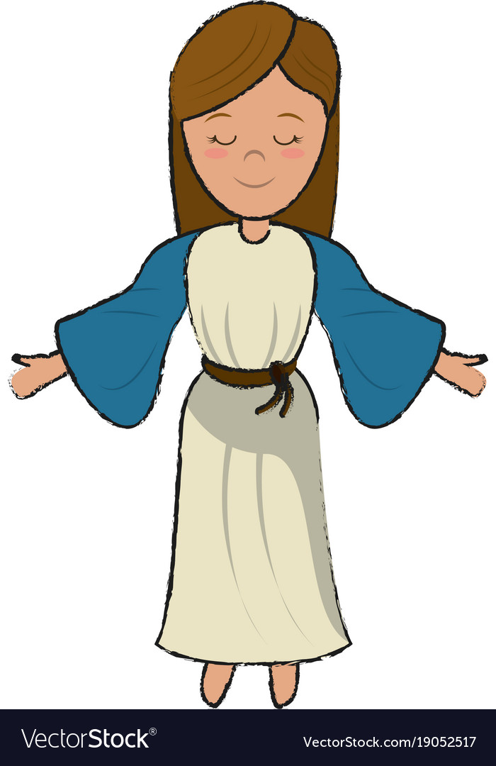 Virgin mary cartoon Royalty Free Vector Image - VectorStock