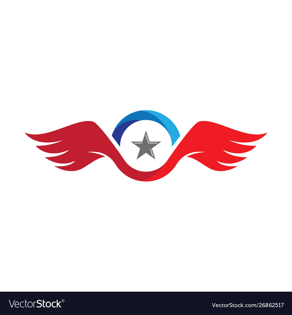 Wing falcon logo template Royalty Free Vector Image