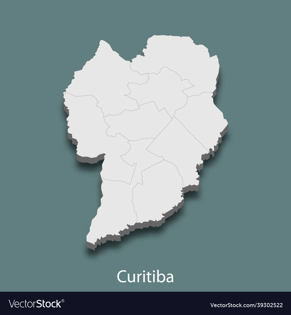 3d isometric map of curitiba is a city brazil