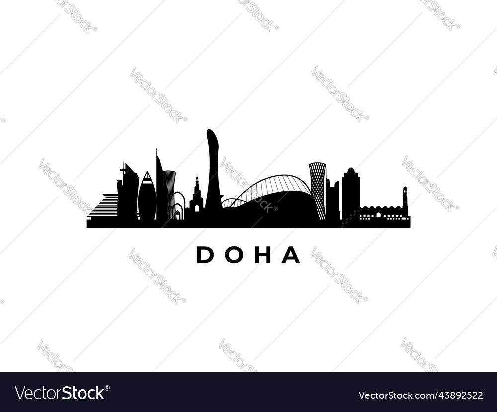 Doha skyline travel qatar famous landmarks Vector Image