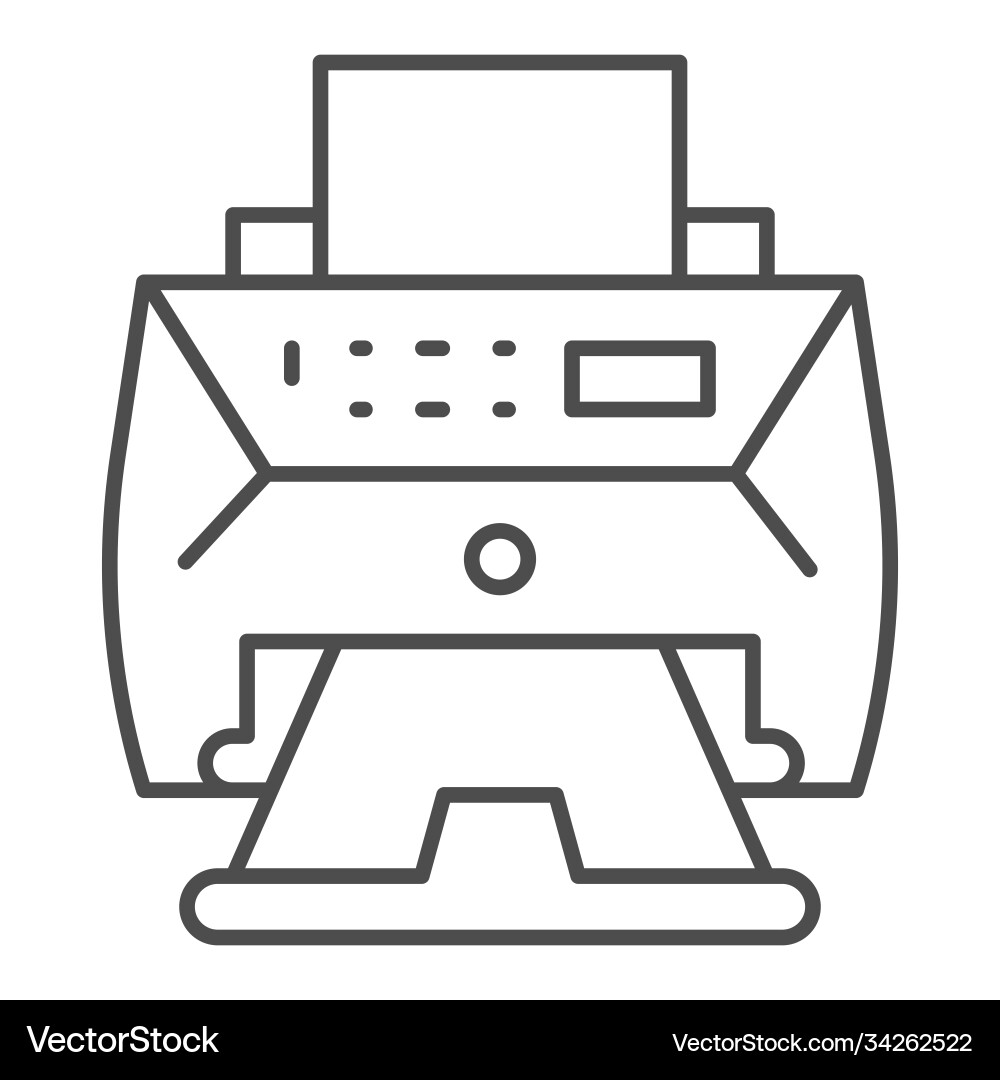 Laser printer thin line icon coworking concept Vector Image