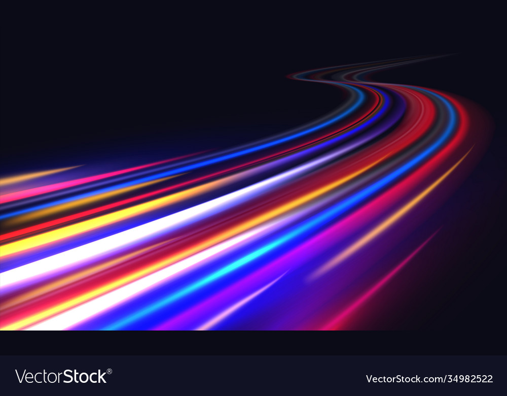 Light trails blurred car light motion effect Vector Image
