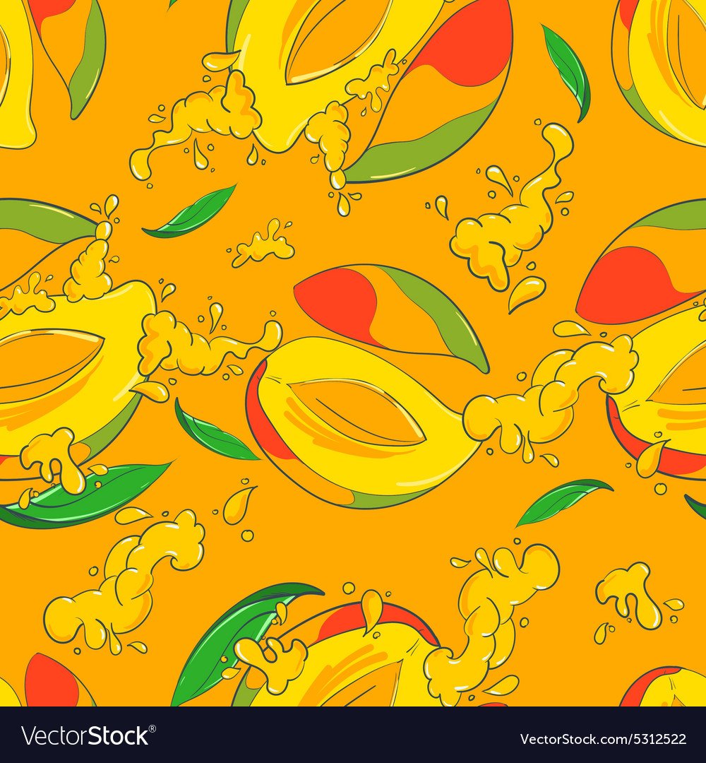 Seamless pattern with mango Royalty Free Vector Image