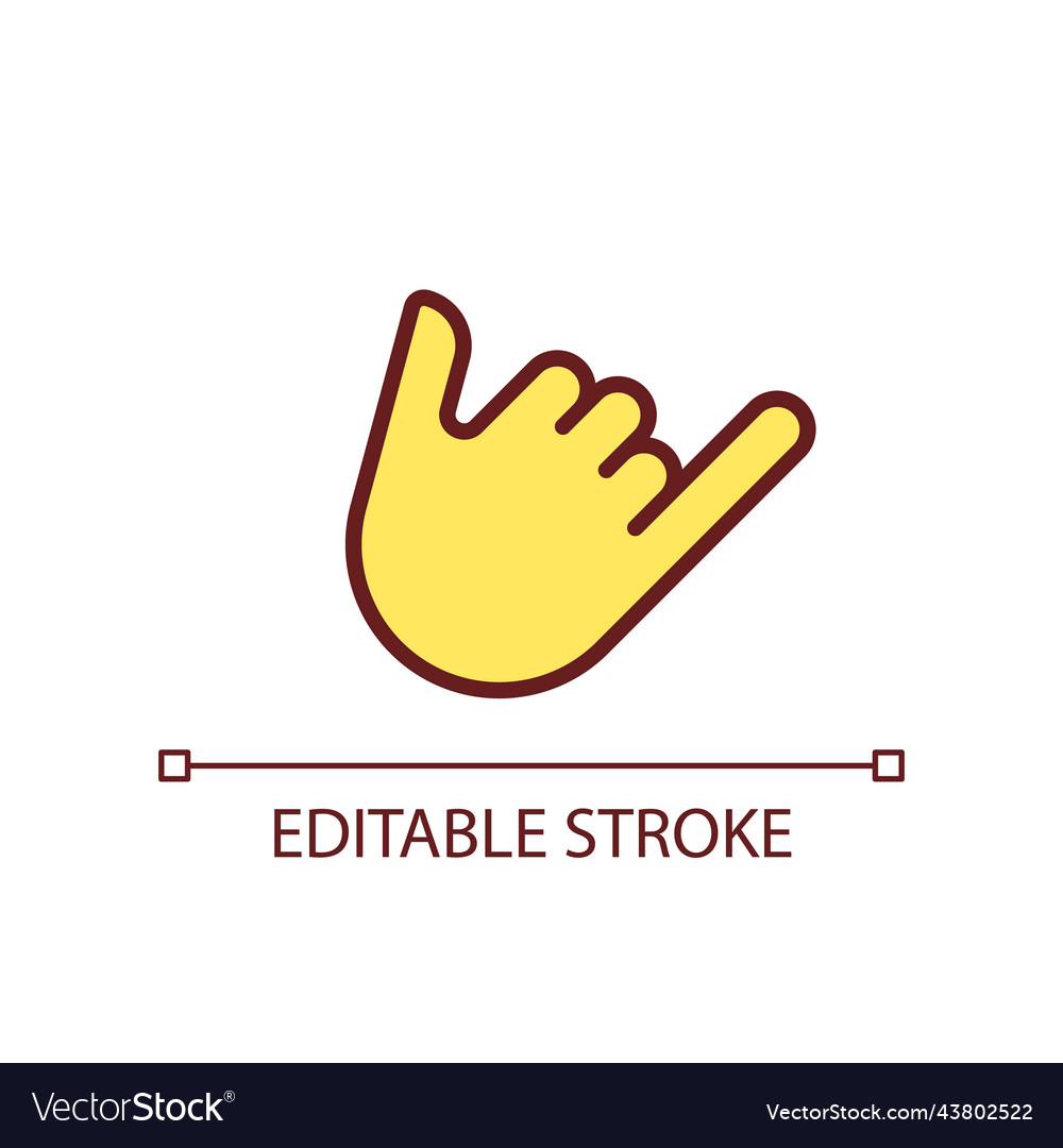 Shaka sign pixel perfect rgb color icon Royalty Free Vector