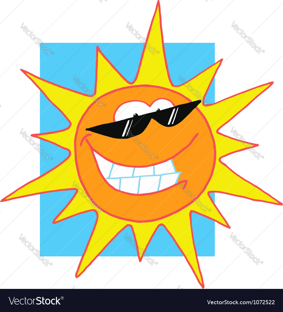 Sun Cartoon Character With Sunglasses Royalty Free Vector 6667