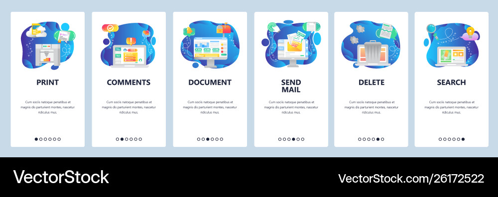 Website And Mobile App Onboarding Screens Vector Image
