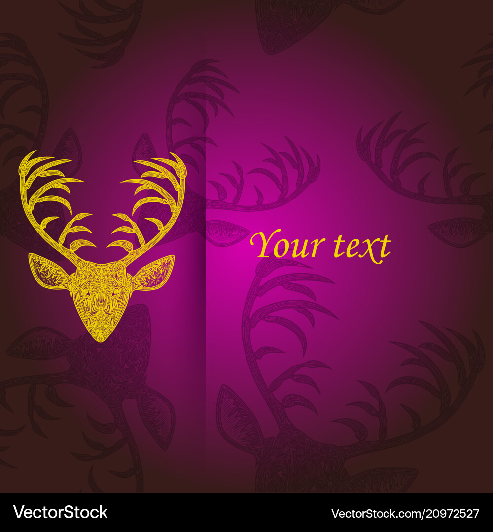 Deer heads pattern Royalty Free Vector Image - VectorStock
