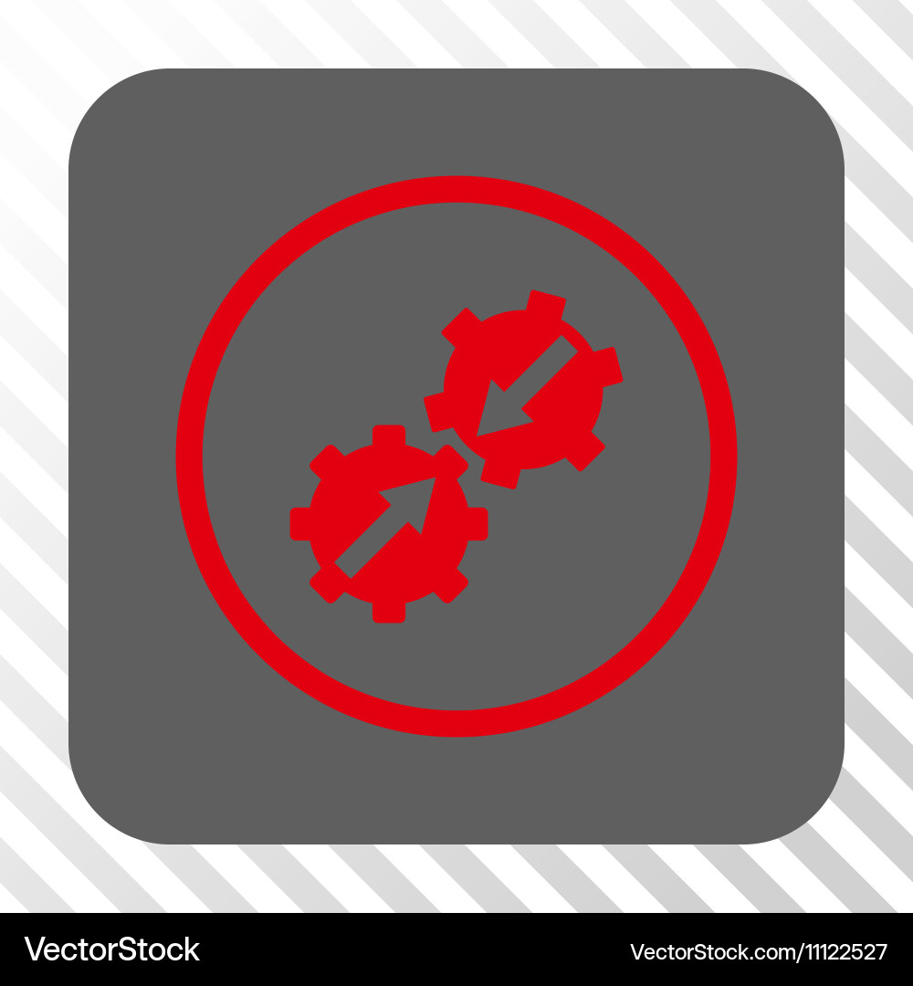 Gear integration rounded square button Royalty Free Vector