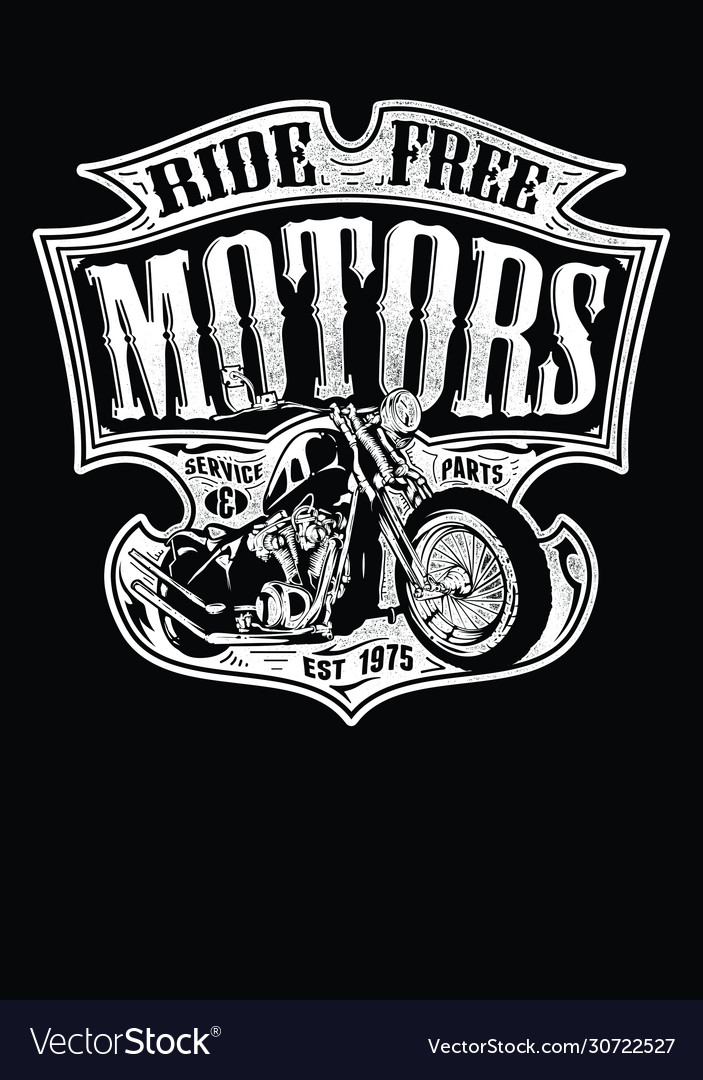 Ride free motors Royalty Free Vector Image - VectorStock