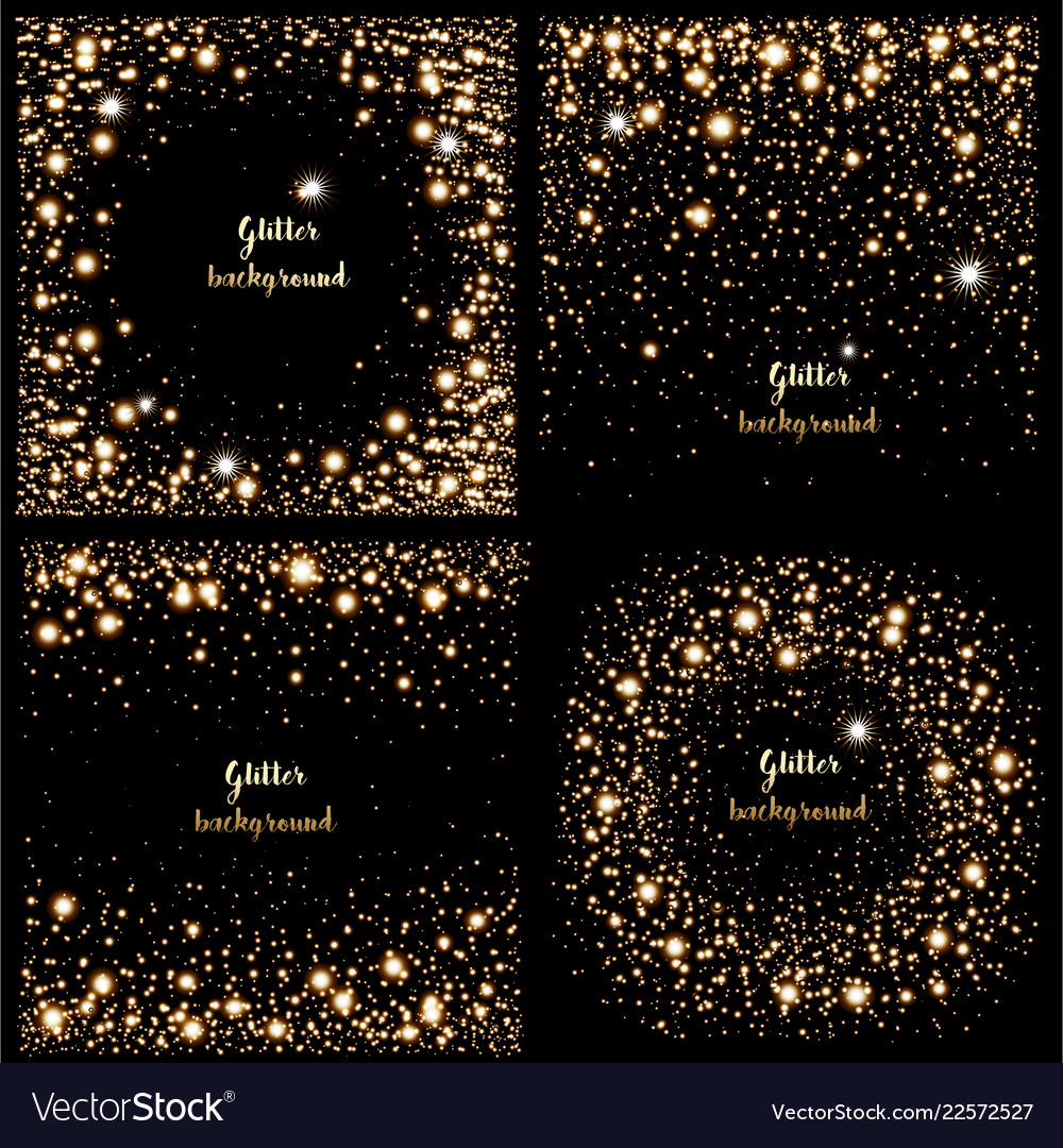 Set of glitter backgrounds with glowing lights Vector Image