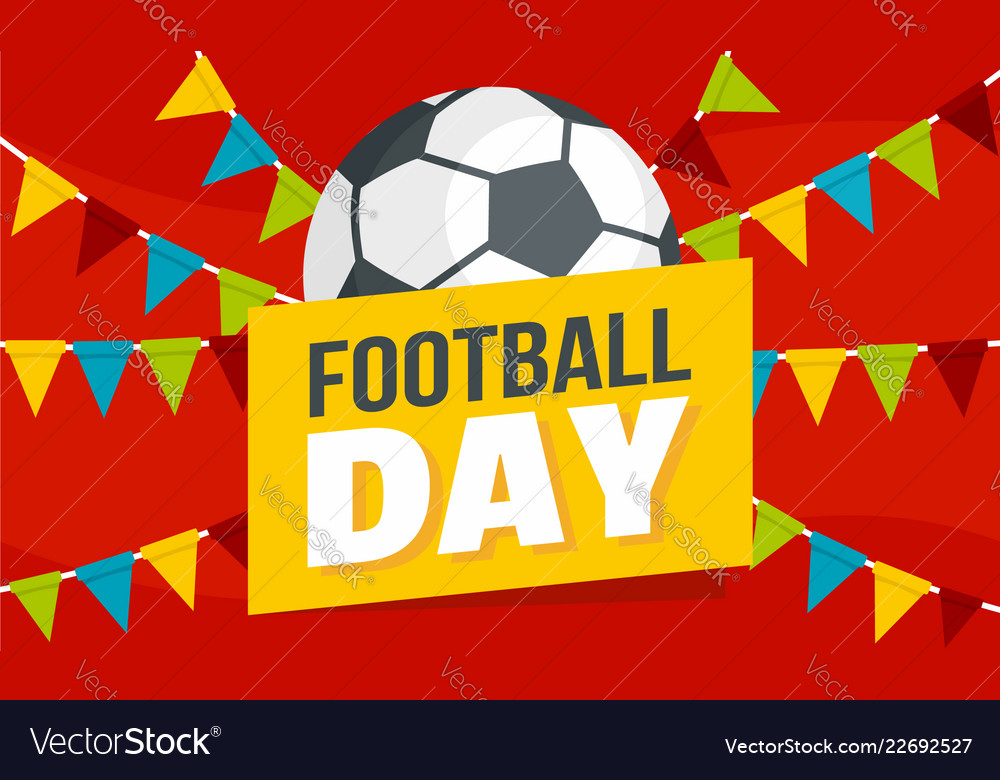 Soccer Day Concept Banner Flat Style Royalty Free Vector