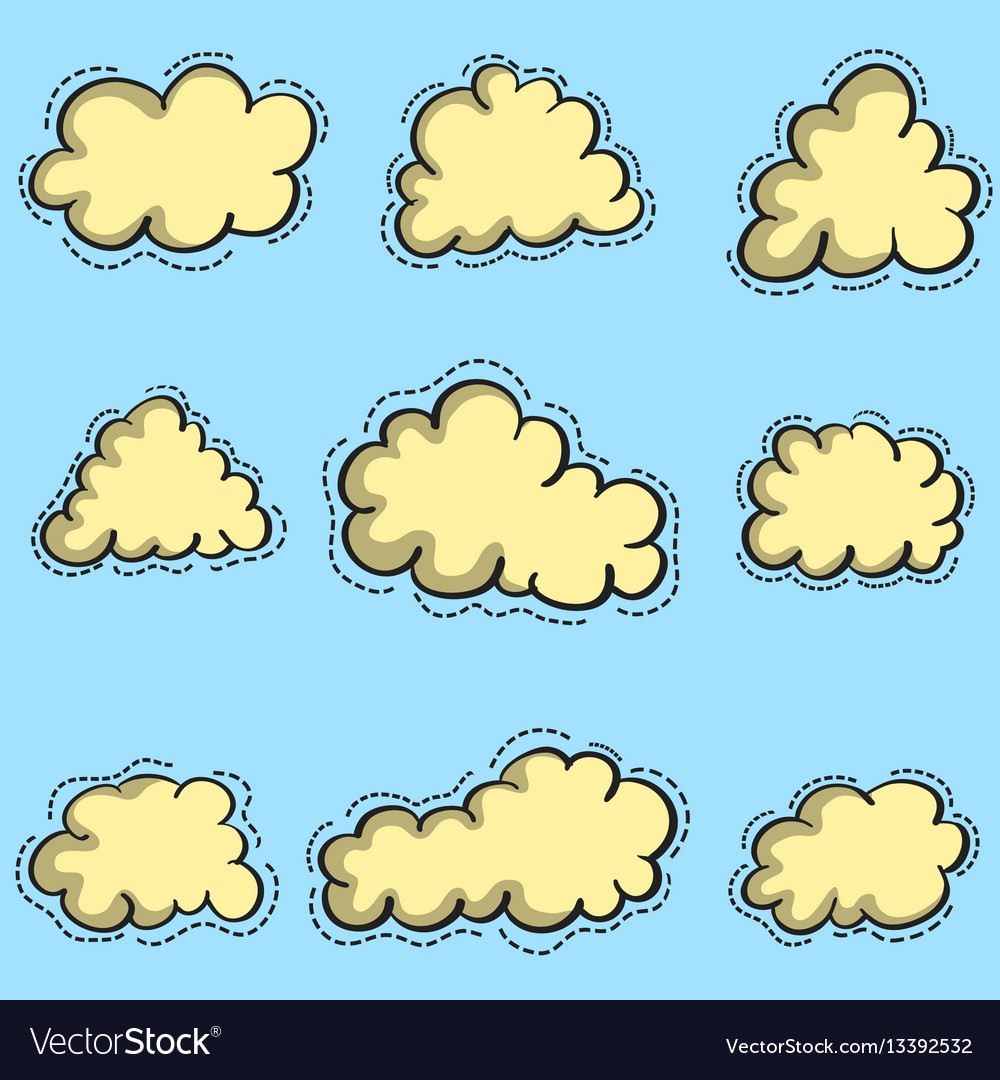 Art of cloud set Royalty Free Vector Image - VectorStock