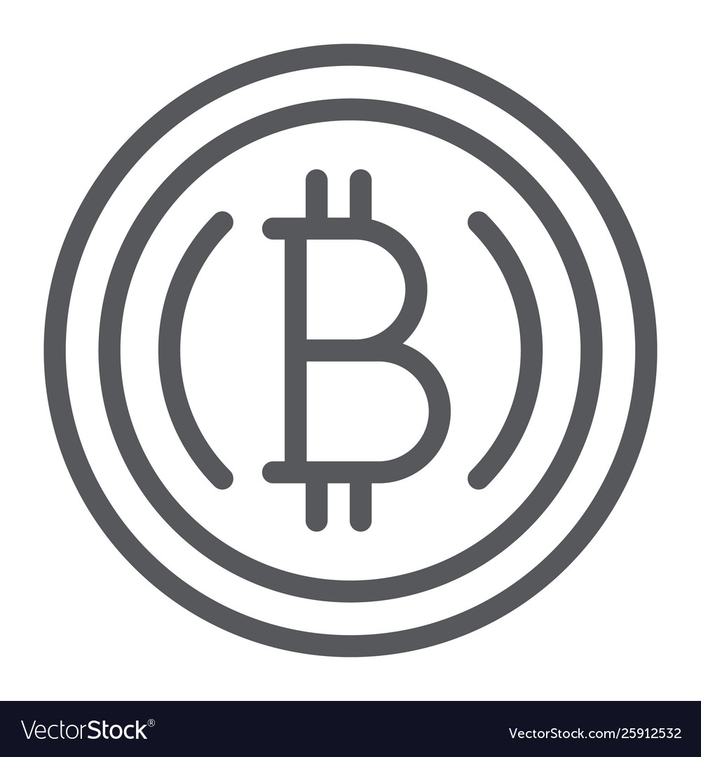 Bitcoin line icon finance and crypto Royalty Free Vector