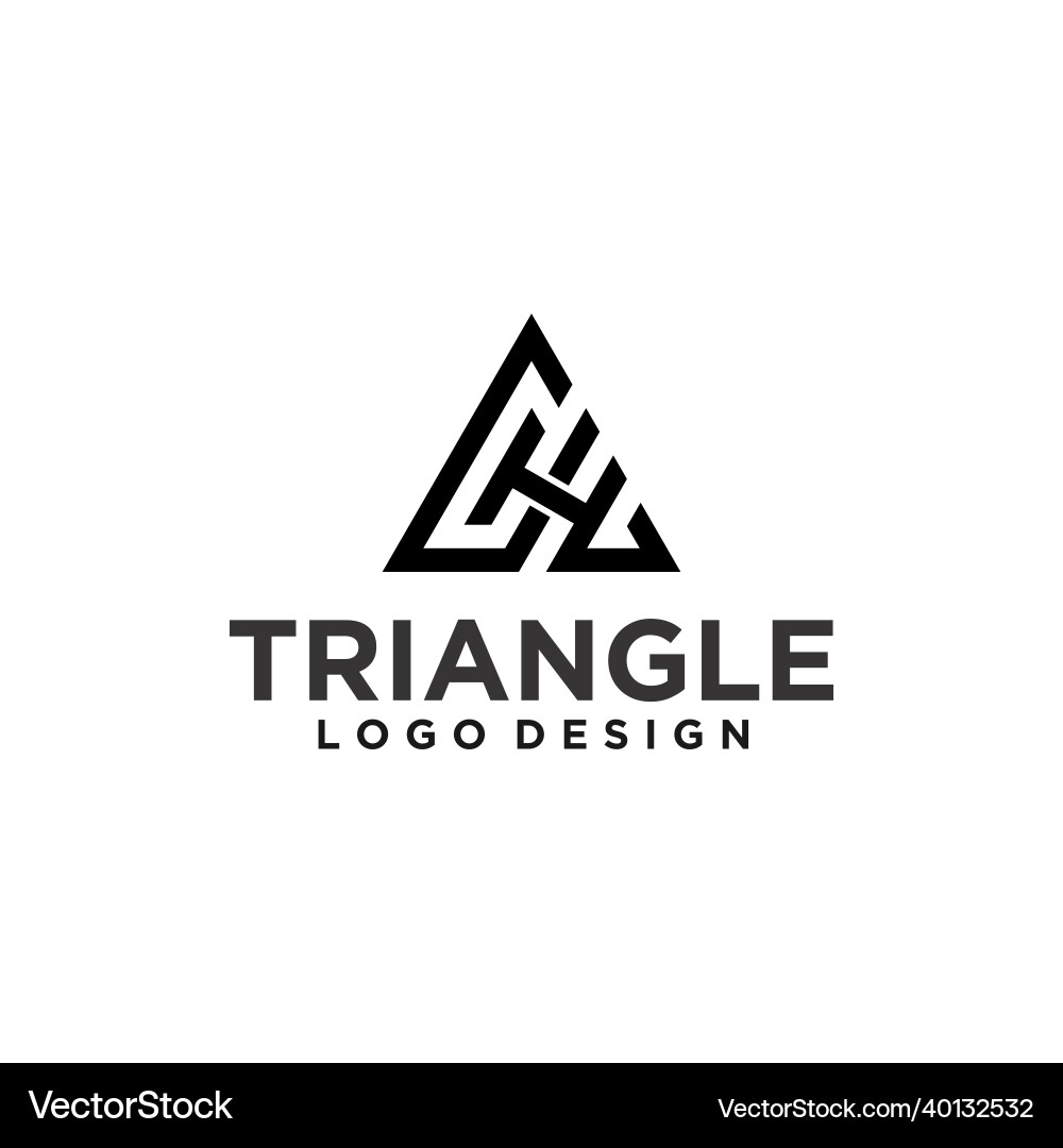 Dh triangle logo design Royalty Free Vector Image