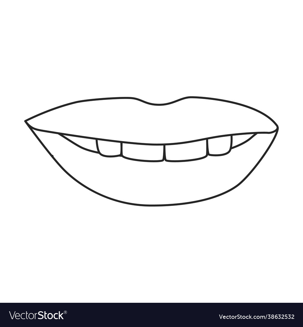 Female lip outline icon Royalty Free Vector Image