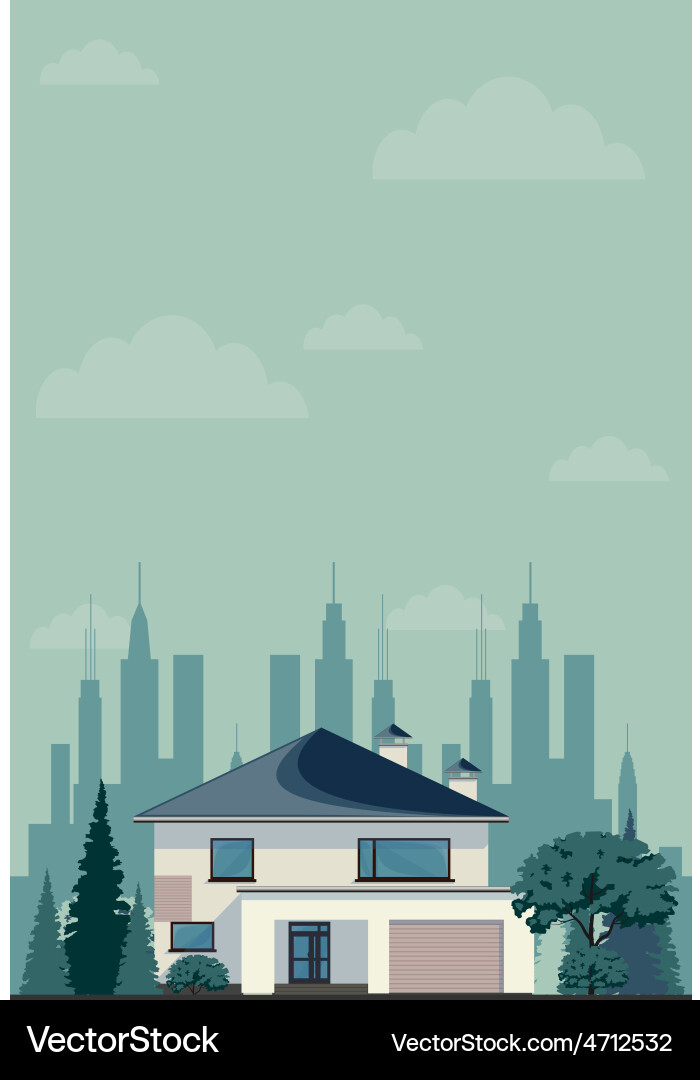 House in spring or summer season Royalty Free Vector Image