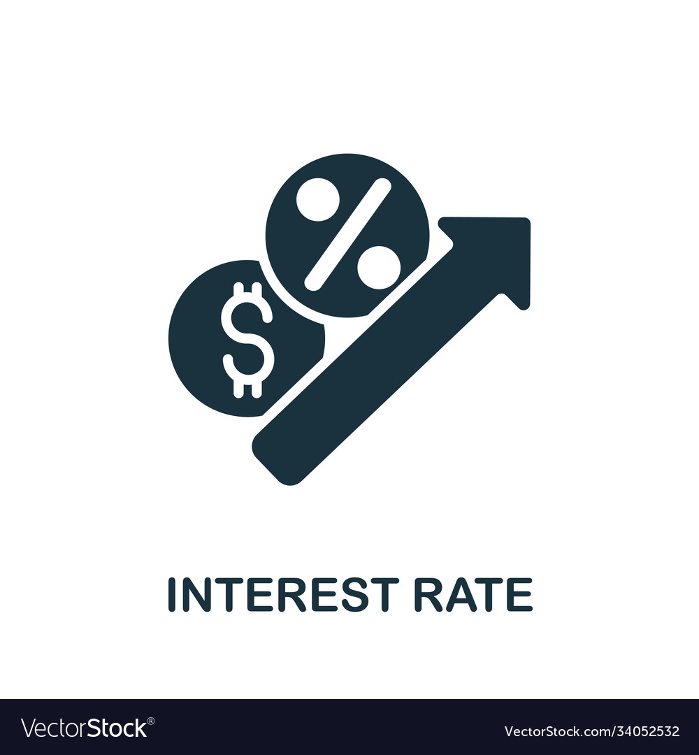 Interest rate icon simple element from banking