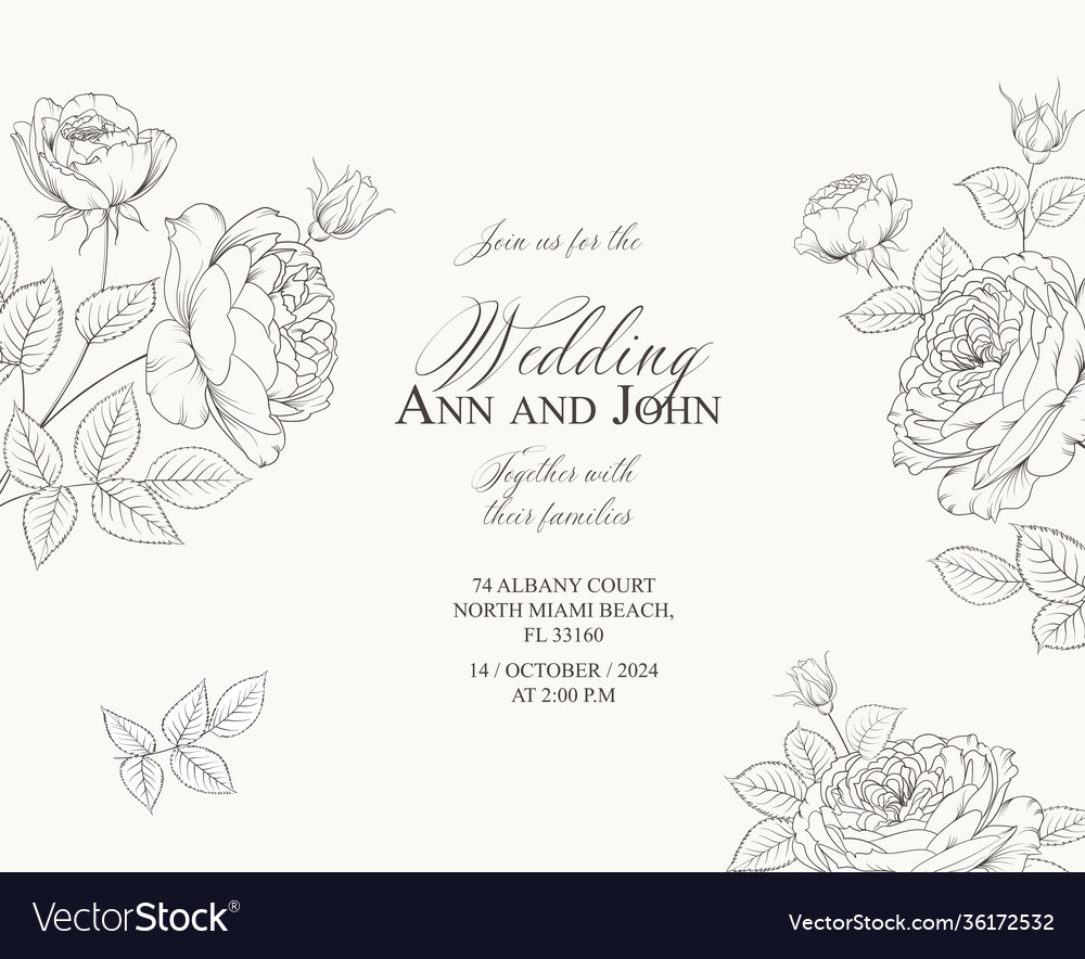 Marriage invitation card with custom sign Vector Image