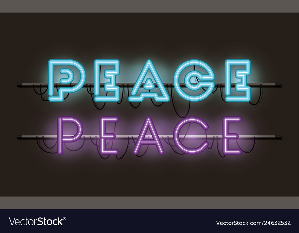 Peace fonts neon lights