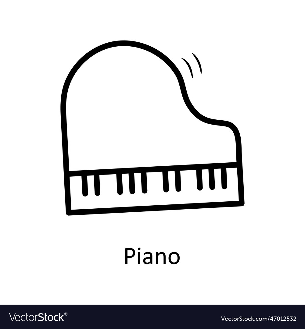 Piano outline icon design ent Royalty Free Vector Image