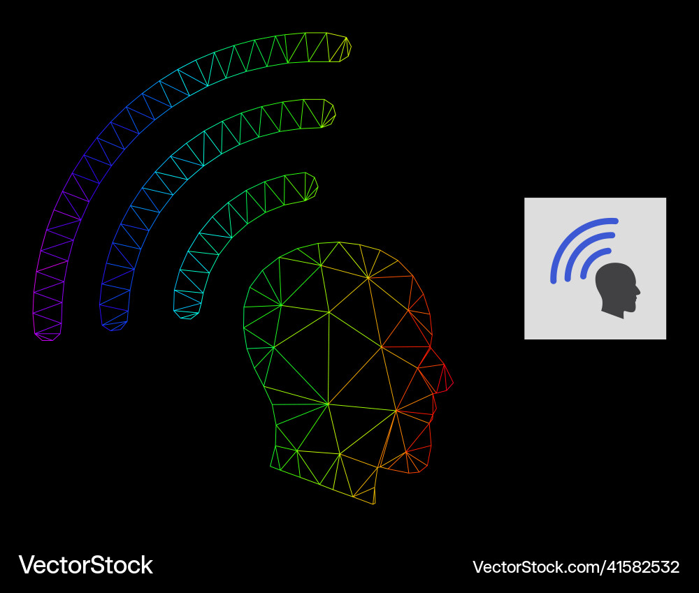 Spectral gradient polygonal mesh telepathy waves Vector Image