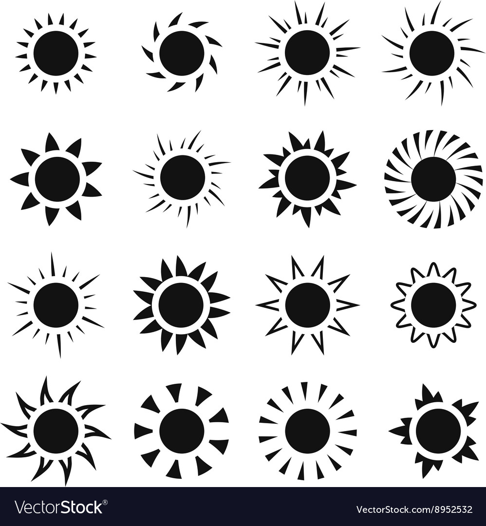 Sun icons set