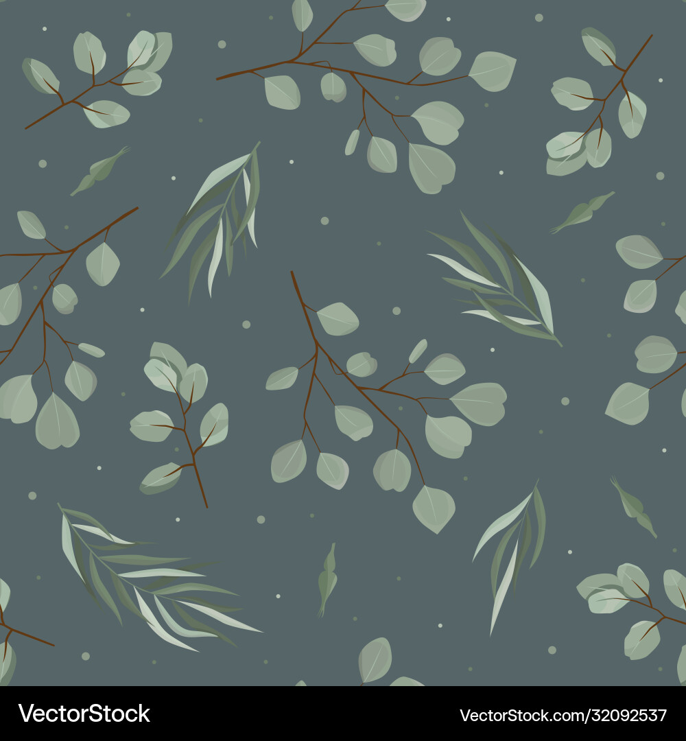 Abstract seamless pattern with leaves Royalty Free Vector