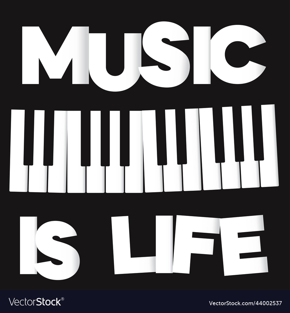 Music Is Life T Shirt Design Royalty Free Vector Image