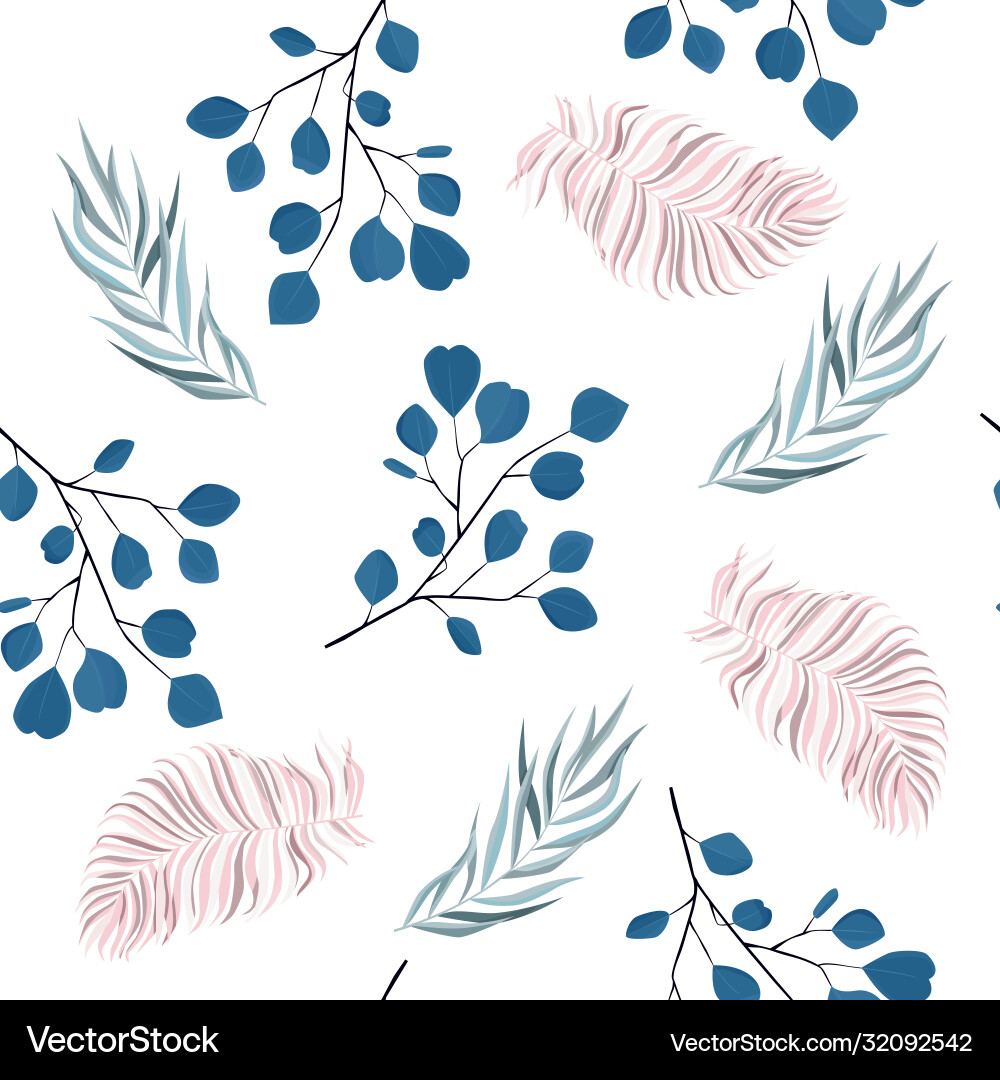 Abstract seamless pattern with leaves Royalty Free Vector