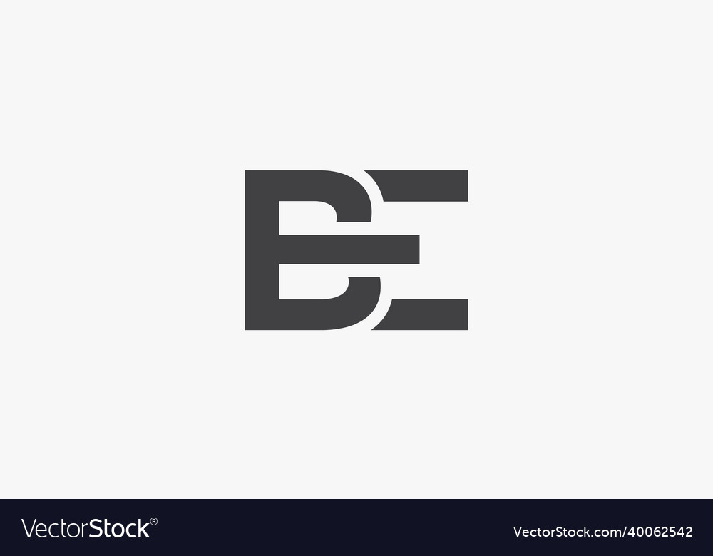 Be Letter Logo Connected Concept Isolated Vector Image