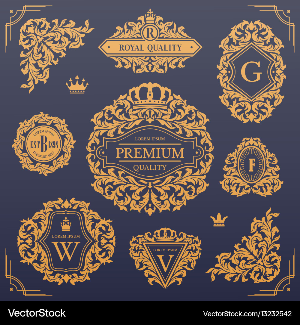 Calligraphic design elements collection Royalty Free Vector
