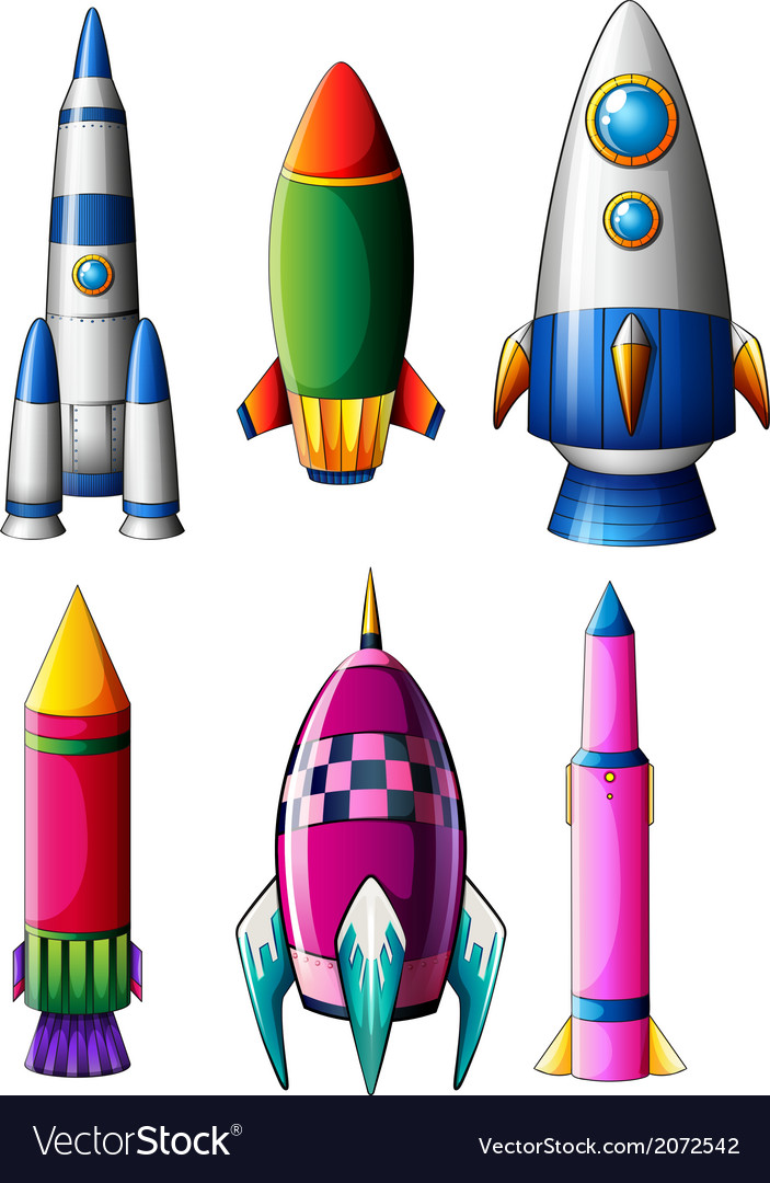 Different rocket designs Royalty Free Vector Image