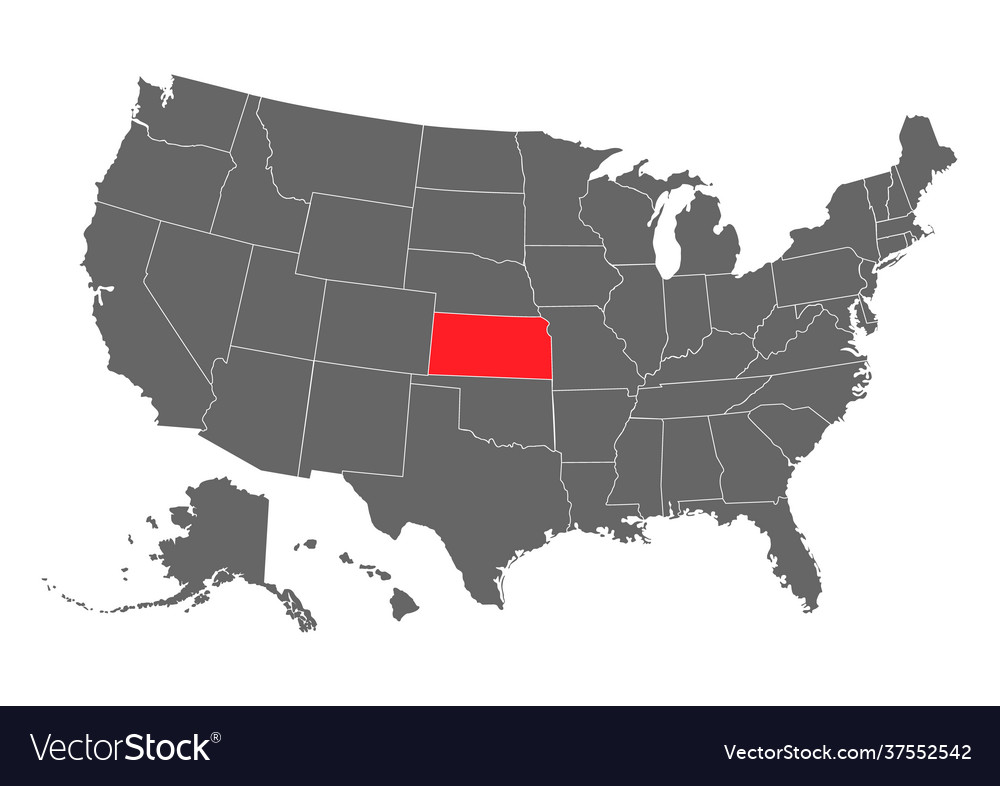 Kansas map high detailed united state america Vector Image