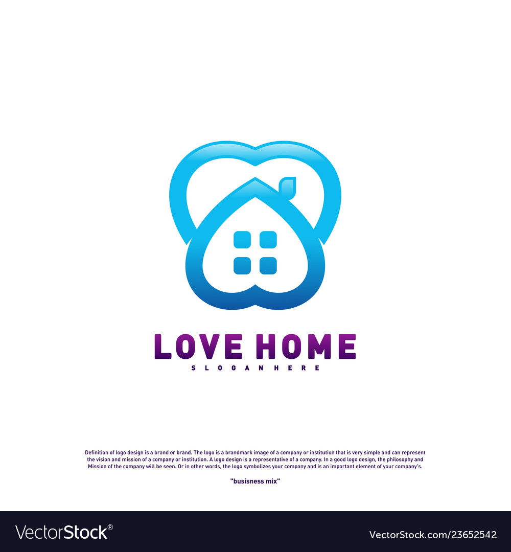 Love home logo design concept business house Vector Image