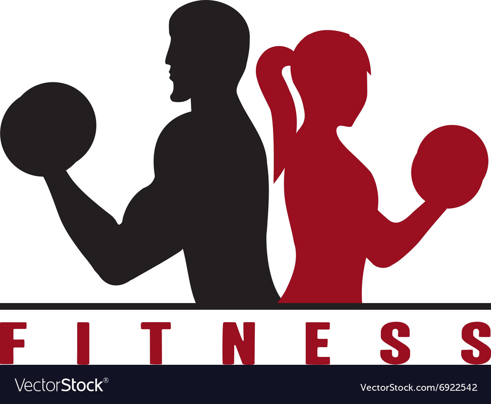 Man and woman of fitness silhouette character Vector Image