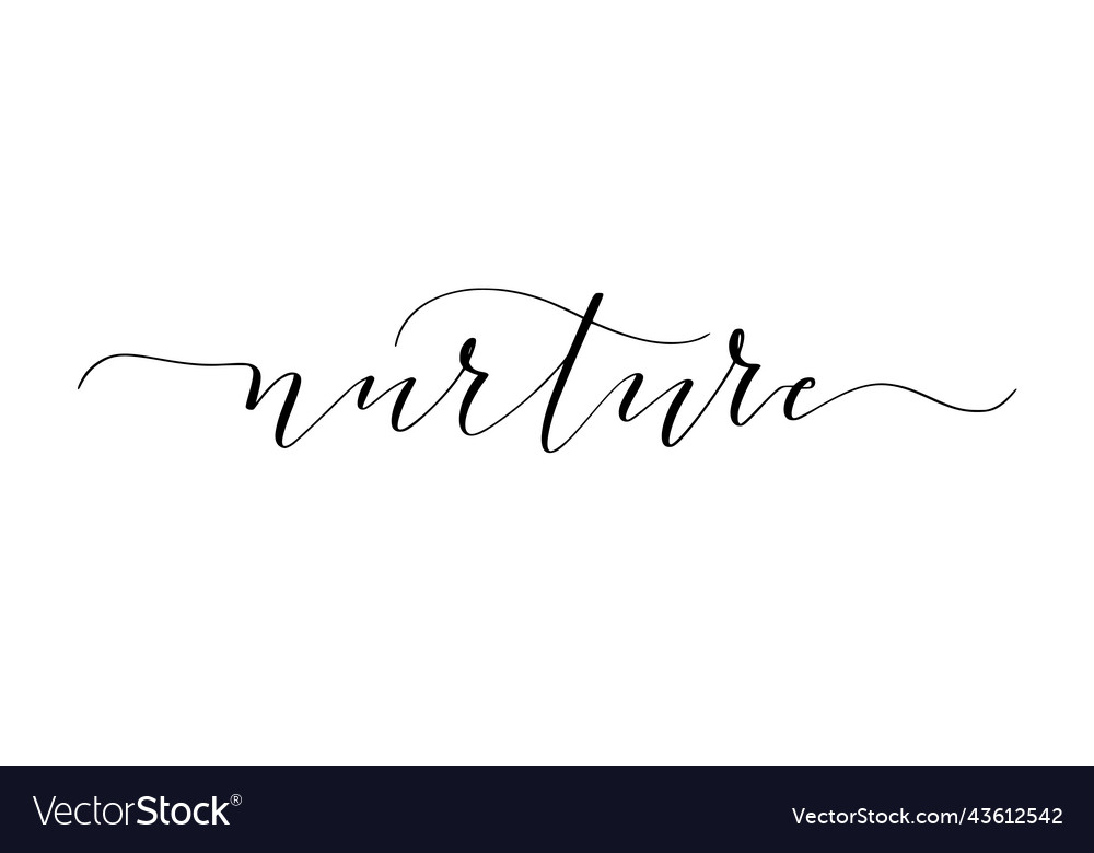 Nurture cute modern calligraphy inspirational Vector Image