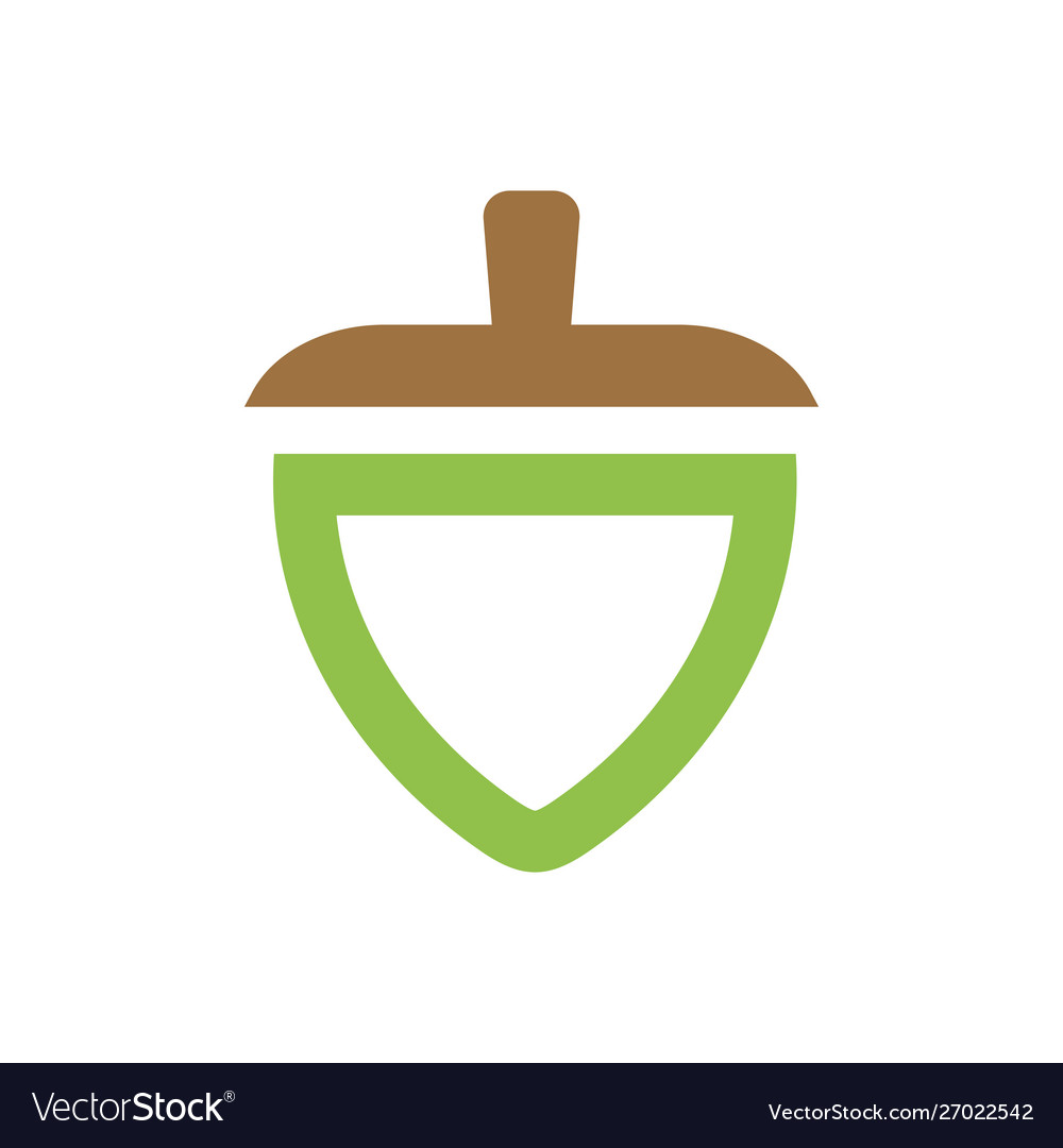 Simple oak seed icon design abstract acorn logo