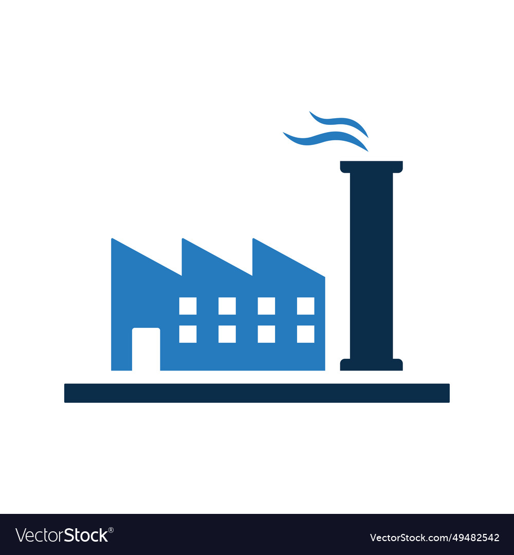 Smoking factory building silhouette Royalty Free Vector