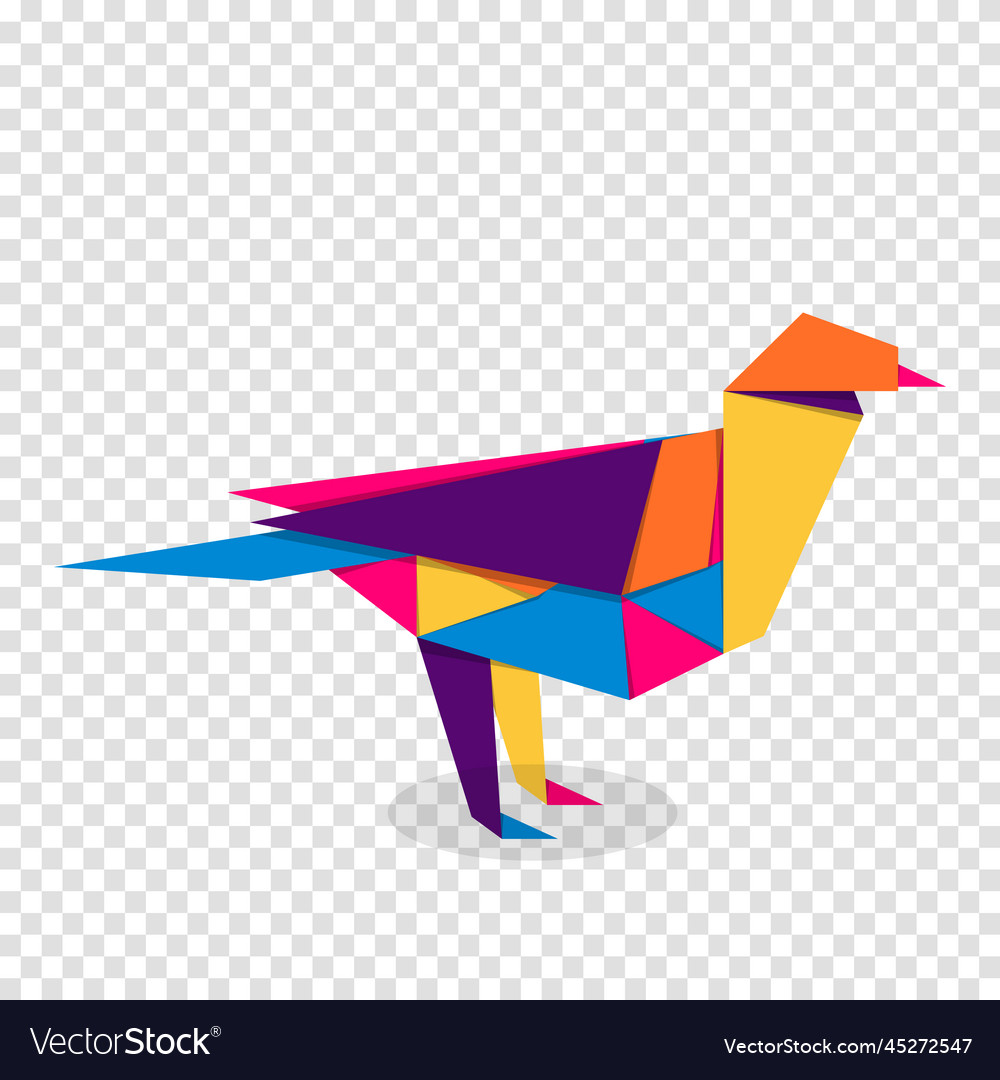 Bird origami abstract colorful vibrant logo