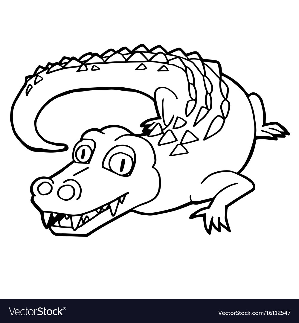 cute alligator coloring page